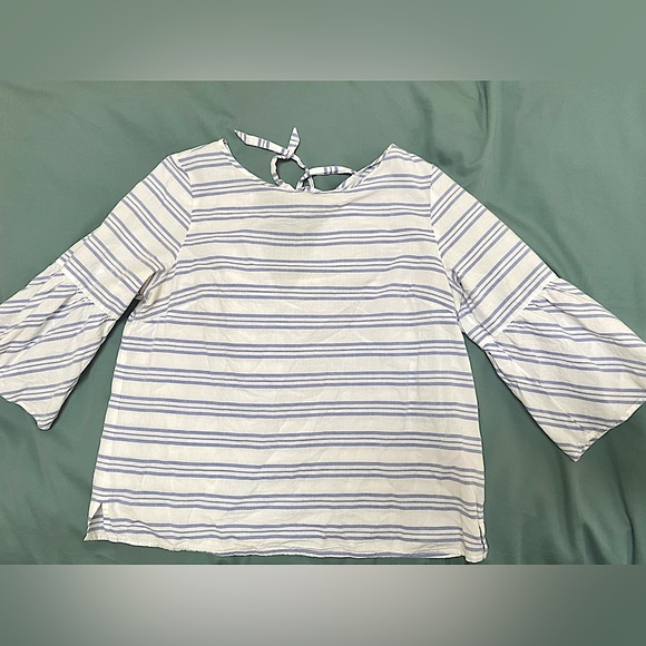 J.Crew Linen Bell-Sleeve Blouse - Picture 1 of 3